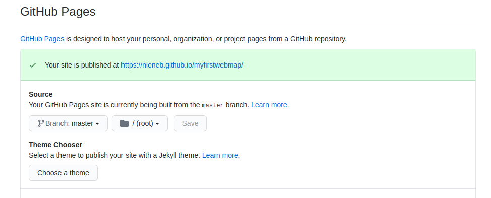 GitHub Pages Source Setting